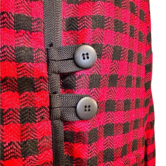 Fredy's Vintage Two Button Black And Red Silk Blazer Jacket Size S - Picture 3 of 7